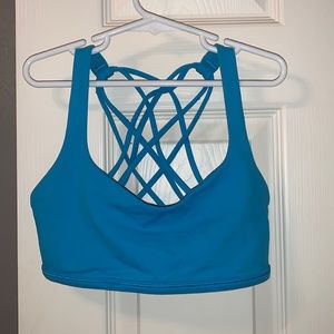 Blue lulu lemon sports bra